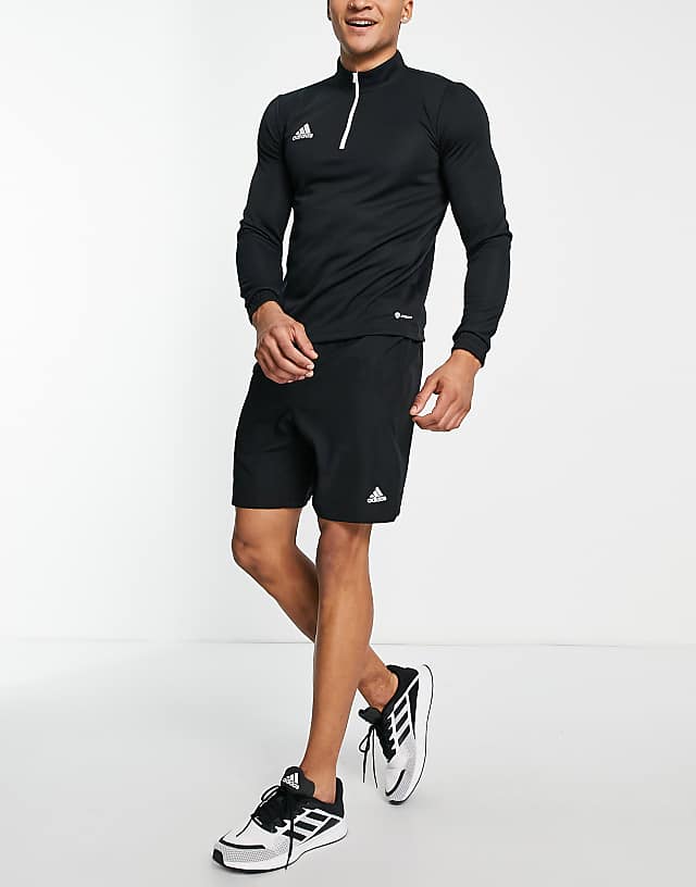 Asos Adidas Football Entrada 22 Half Zip Sweat In Black