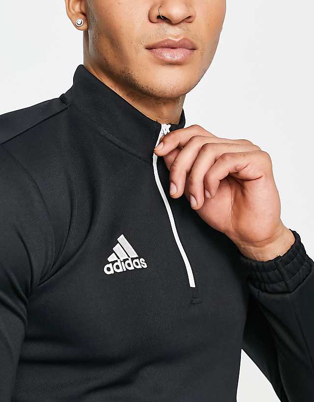 Asos Adidas Football Entrada 22 Half Zip Sweat In Black
