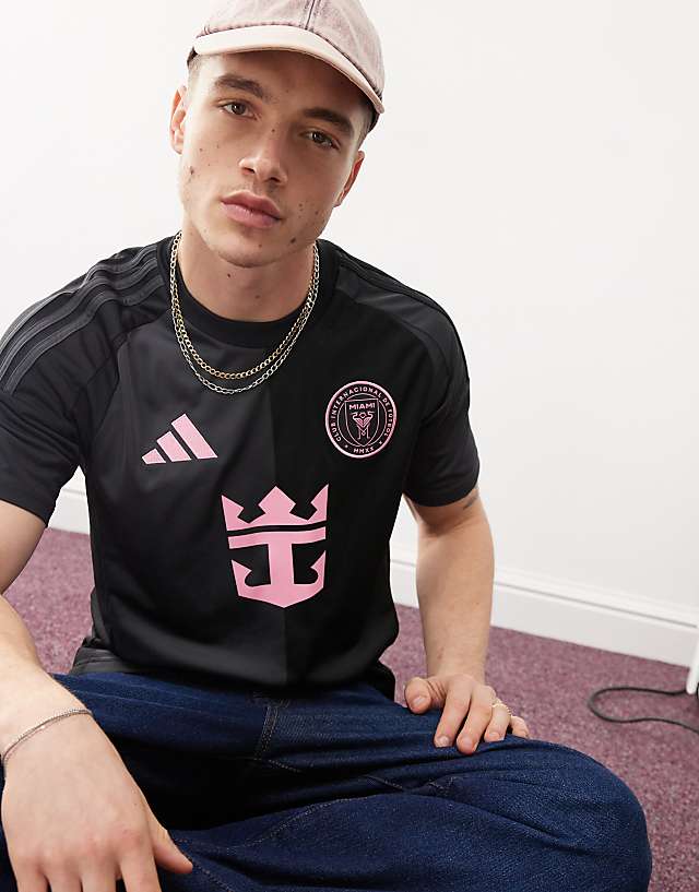 Asos Adidas Football Inter Miami Away Jersey In Black And Pink