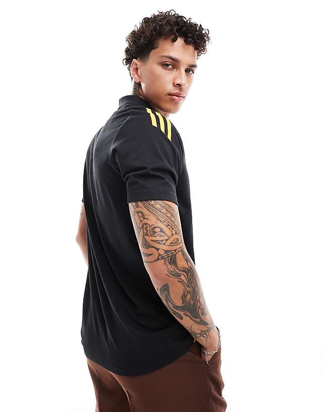 Asos Adidas Football Jamaica 24/25 Polo Shirt In Black & Gold