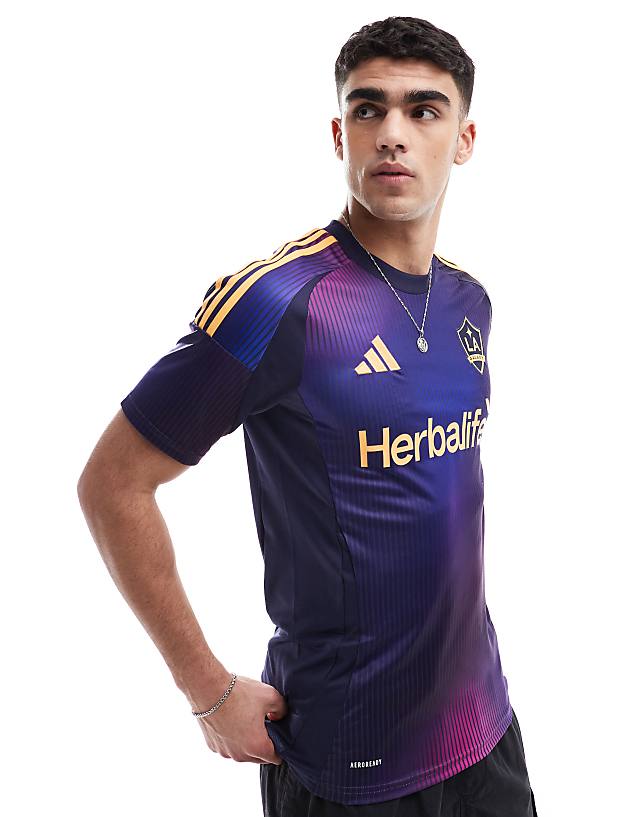 asos adidas Football LA Galaxy away jersey in purple