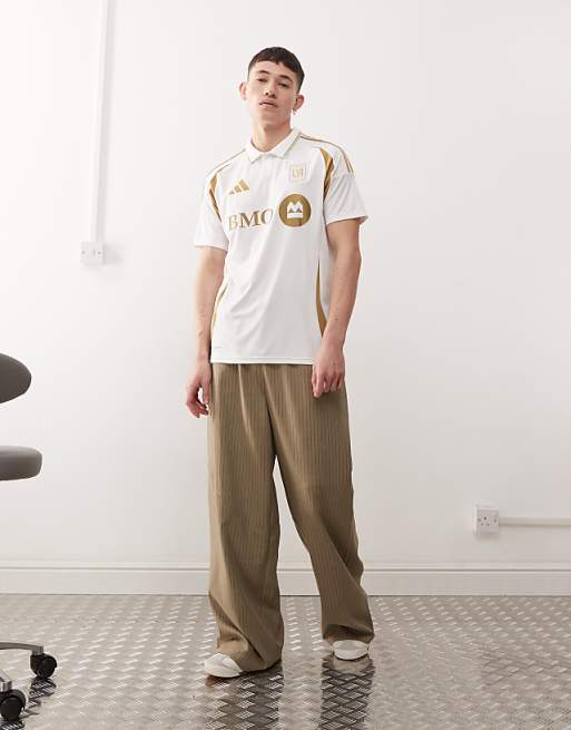 Asos Adidas Football Los Angeles FC Away Jersey In White And Gold