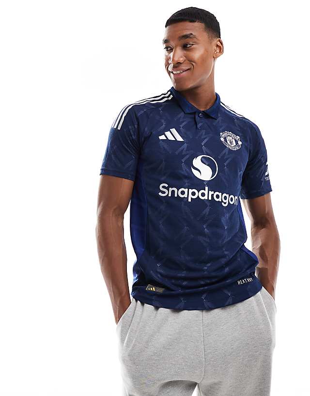 asos adidas Football Manchester United 24/25 away authentic jersey in blue