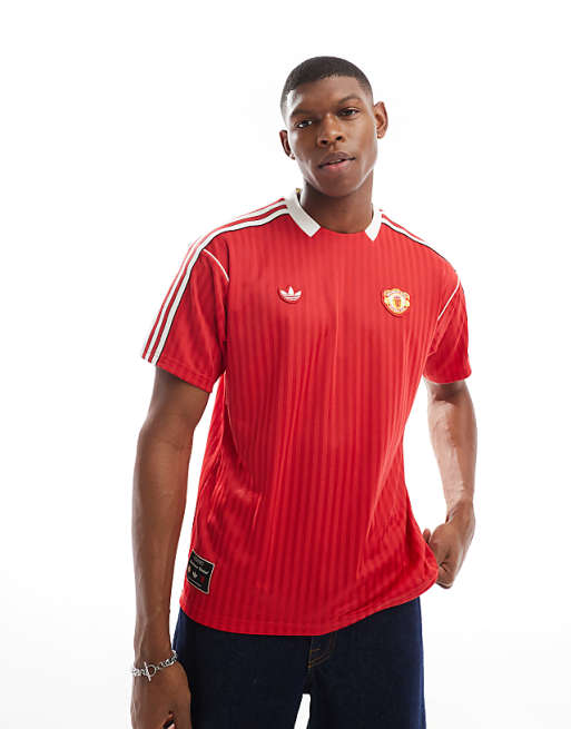 asos adidas Football Manchester United Icons t-shirt in red