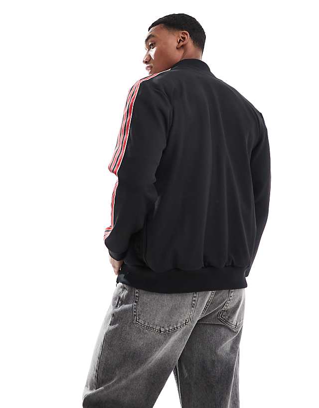 Asos Adidas Football Manchester United Icons Track Top In Black And Red