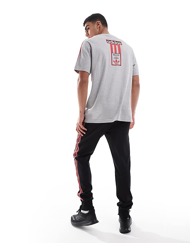 Asos Adidas Football Manchester United Icons Trackpants In Black And Red