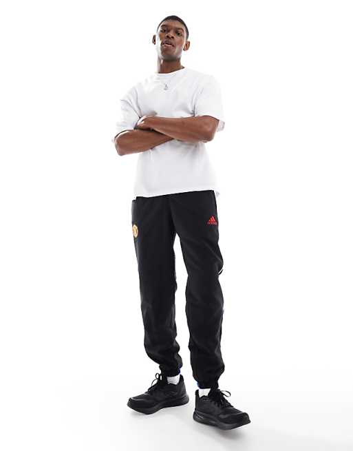 Asos Adidas Football Manchester United Urban Purist Trackpants In Black