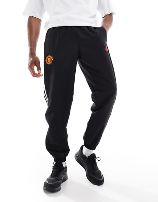 asos adidas Football Manchester United urban purist trackpants in black