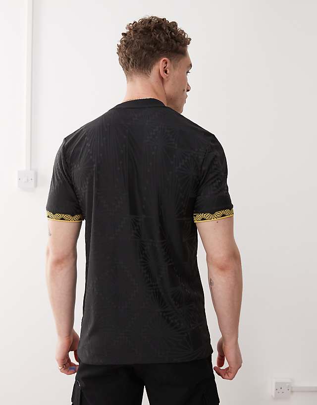 Asos Adidas Football Mexico Anniversary Jersey In Black And Gold