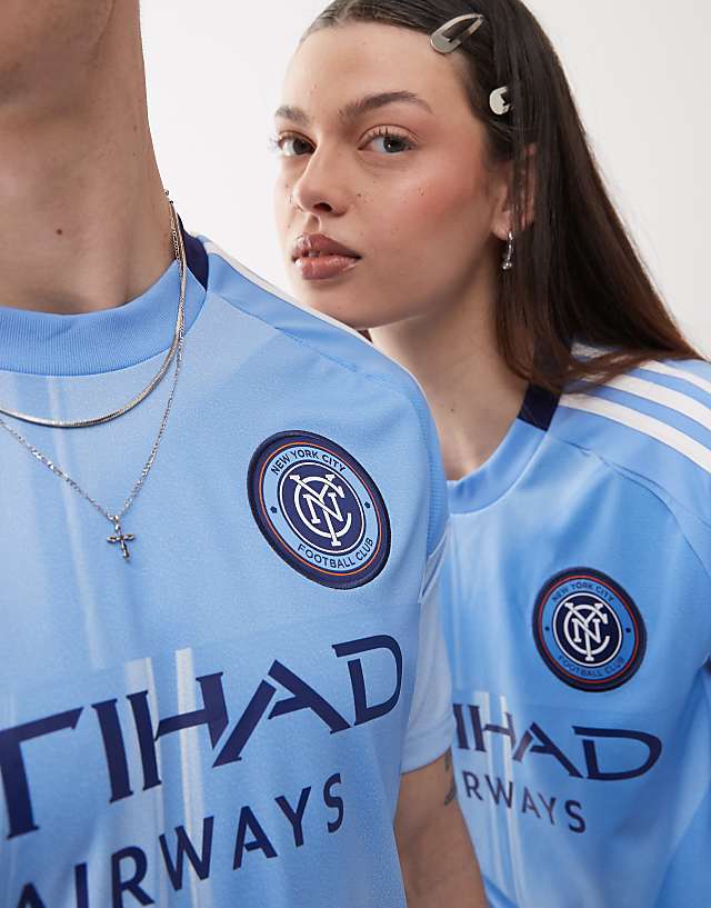 Asos Adidas Football NYC FC Home Jersey In Light Blue