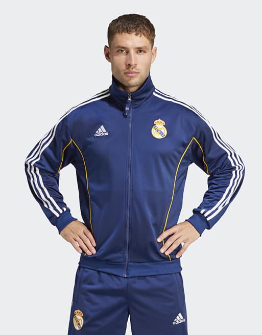 asos adidas Football Real madrid 99/00 track top in dark blue