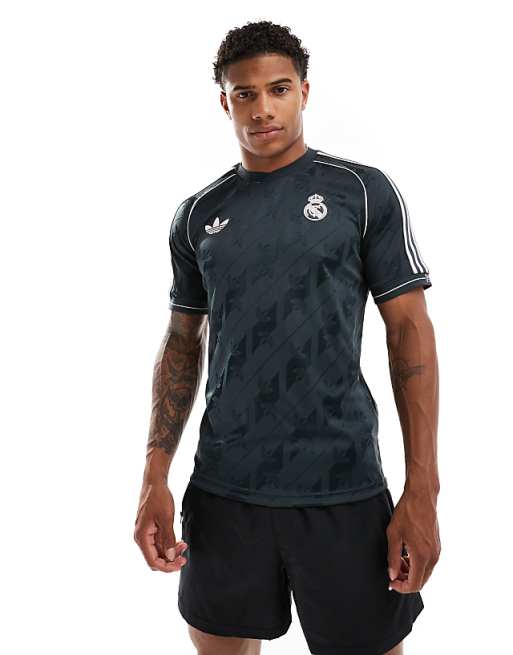 asos adidas Football Real Madrid LFSTLR jersey in grey