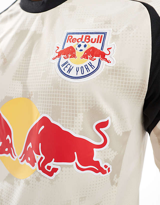 Asos Adidas Football Red Bull New York Away Jersey In Ivory And Black