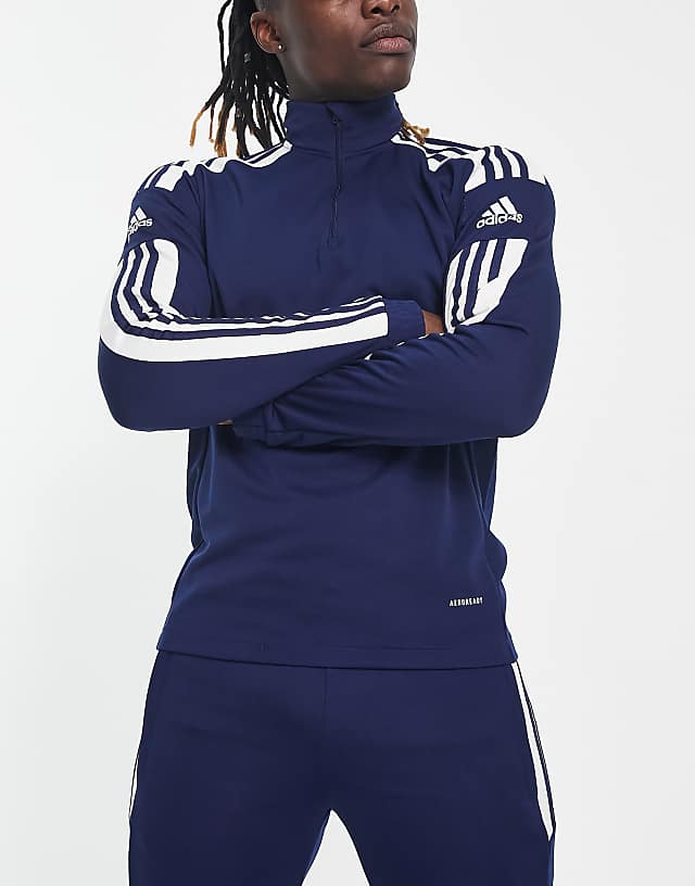 asos adidas Football Squadra 21 half zip sweatshirt in navy