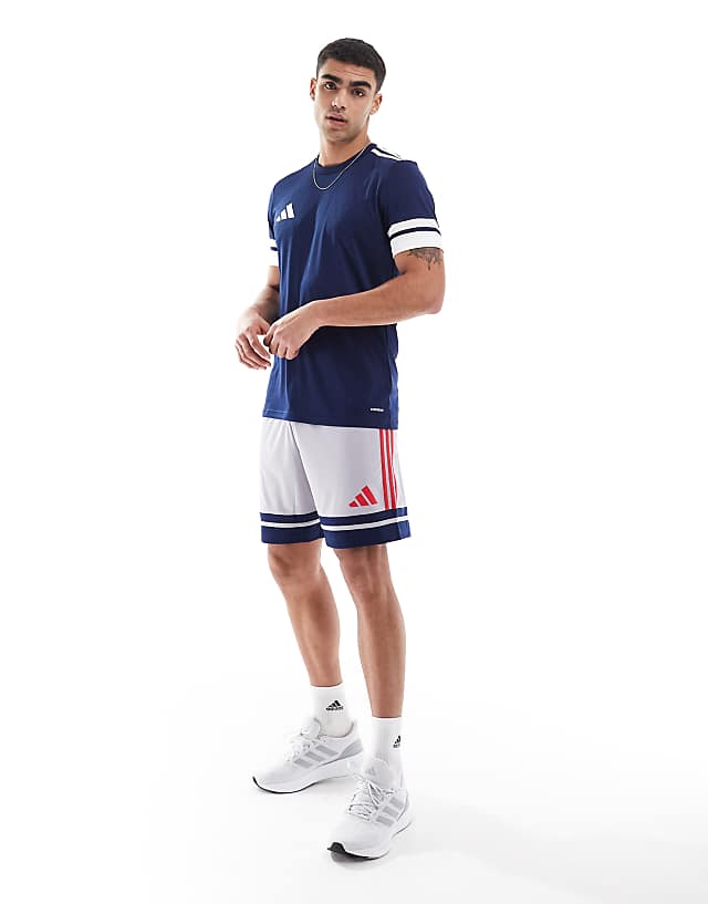 asos adidas Football Squadra 25 shorts in grey and red