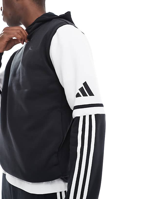 Asos Adidas Football Squadra 25 Sweat Hoodie In Black / White