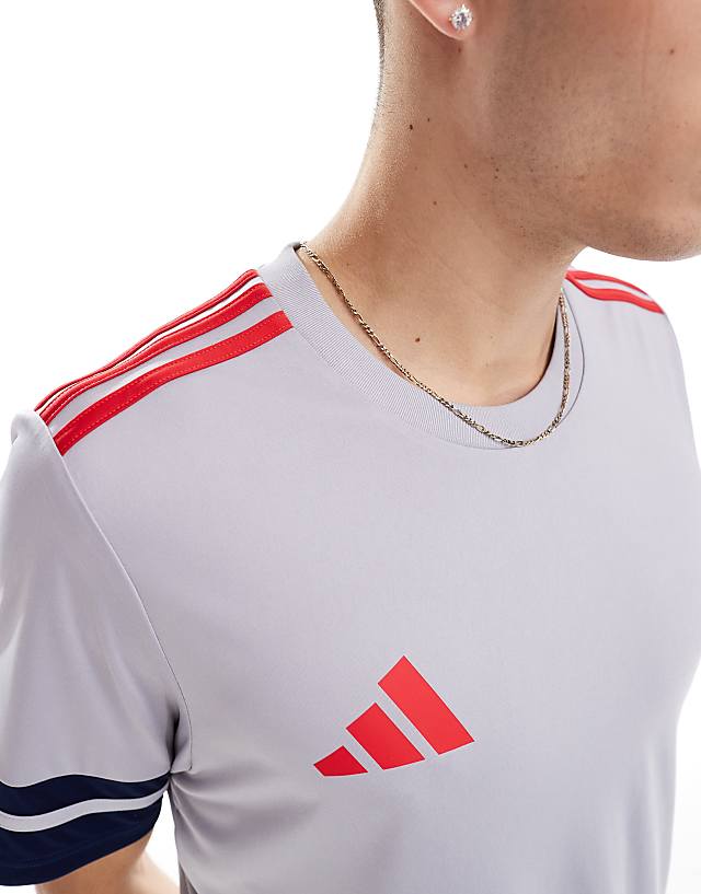 Asos Adidas Football Squadra 25 T-shirt In Grey And Red