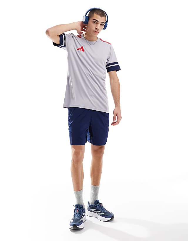 Asos Adidas Football Squadra 25 T-shirt In Grey And Red