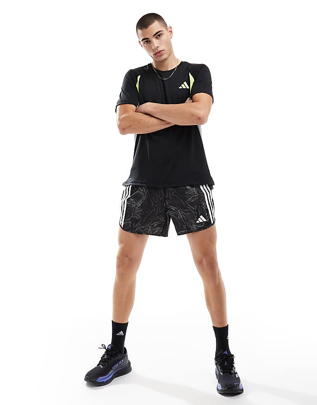 Asos Adidas Football Tech T-shirt In Black Grey And Yellow