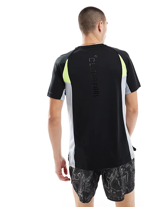 Asos Adidas Football Tech T-shirt In Black Grey And Yellow