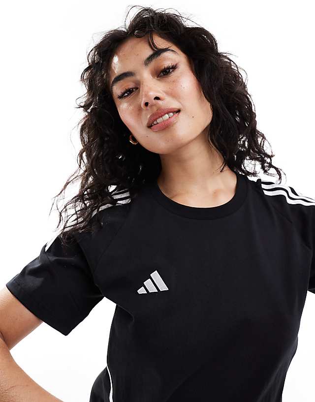 asos adidas Football Tiro 24 sweat t-shirt in black