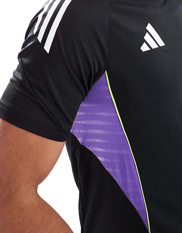 Asos Adidas Football Tiro 25 Competition Training Jersey In Black / Purple Rush