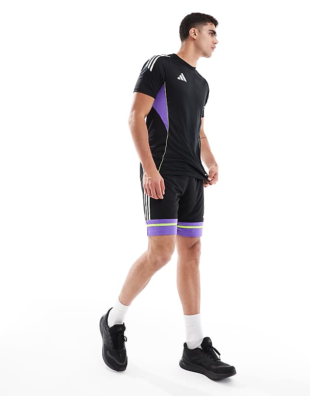 Asos Adidas Football Tiro 25 Competition Training Jersey In Black / Purple Rush