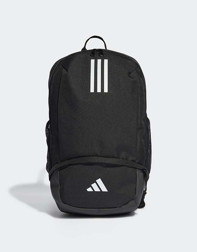 asos adidas Football Tiro backpack in black and white