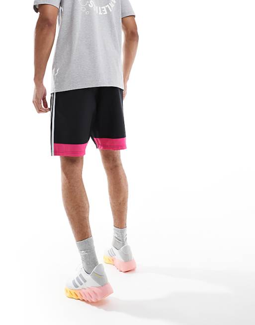 Asos Adidas Football Tiro Essentials Shorts In Black And Pink