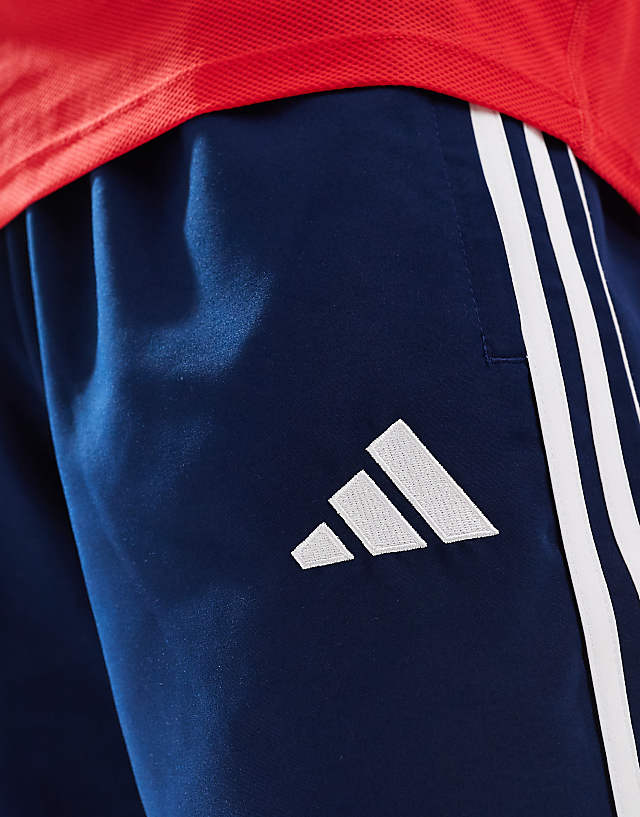 Asos Adidas Football Tiro Essentials Shorts In Navy And Red