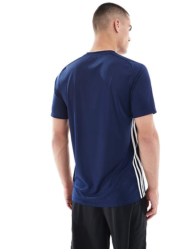 Asos Adidas Football Tiro Essentials T-shirt In Navy And Red