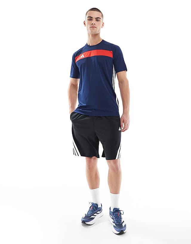 Asos Adidas Football Tiro Essentials T-shirt In Navy And Red