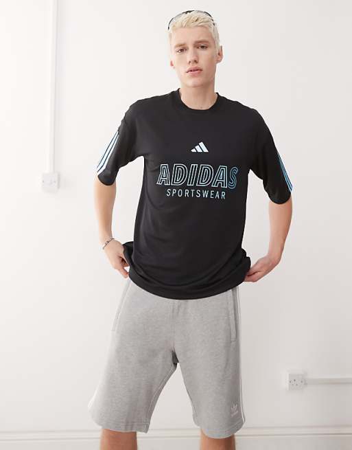Asos Adidas Football Tiro Jersey T-shirt In Black And Blue