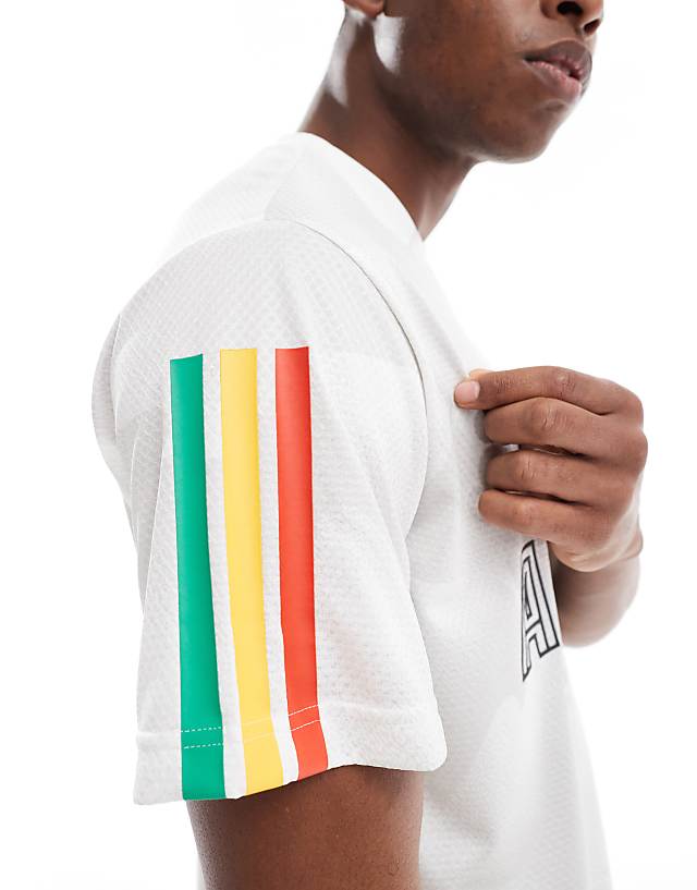 Asos Adidas Football Tiro Jersey T-shirt In White And Red