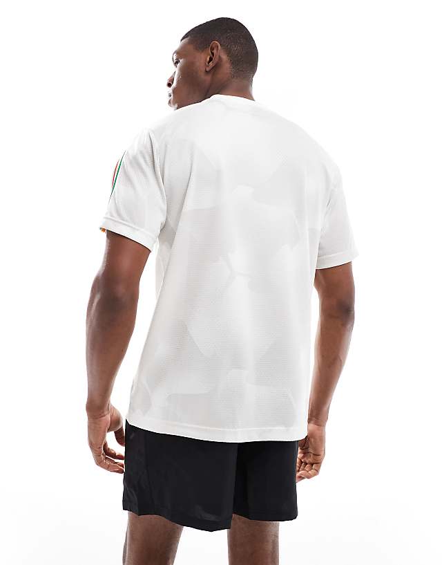 Asos Adidas Football Tiro Jersey T-shirt In White And Red