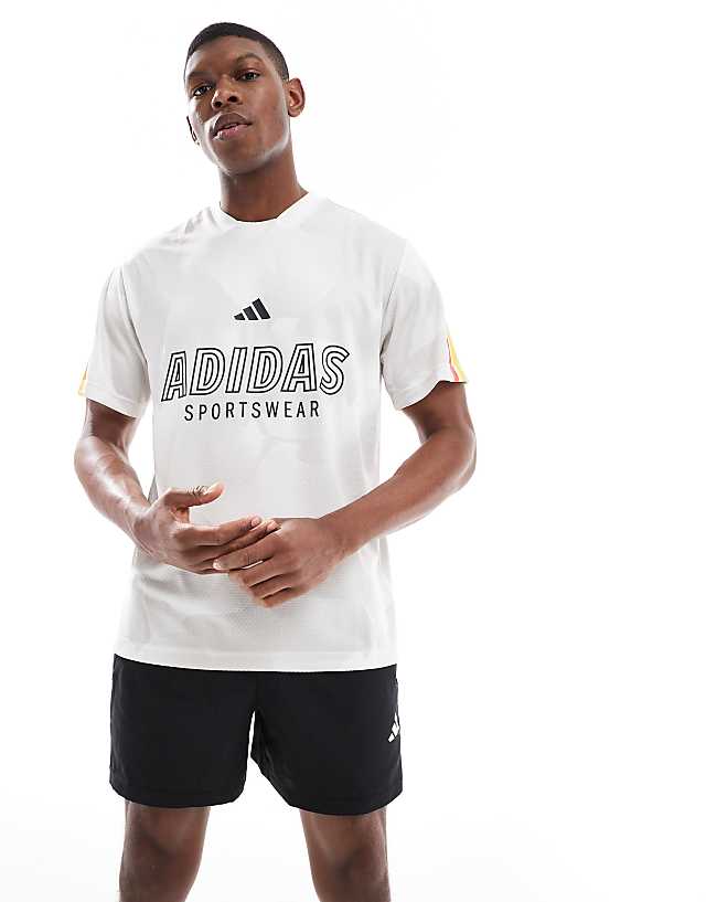 asos adidas Football Tiro jersey t-shirt in white and red