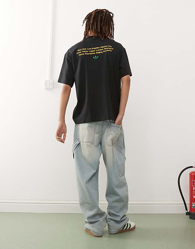 Asos Adidas Originals Basketball Graphic T-shirt In Black