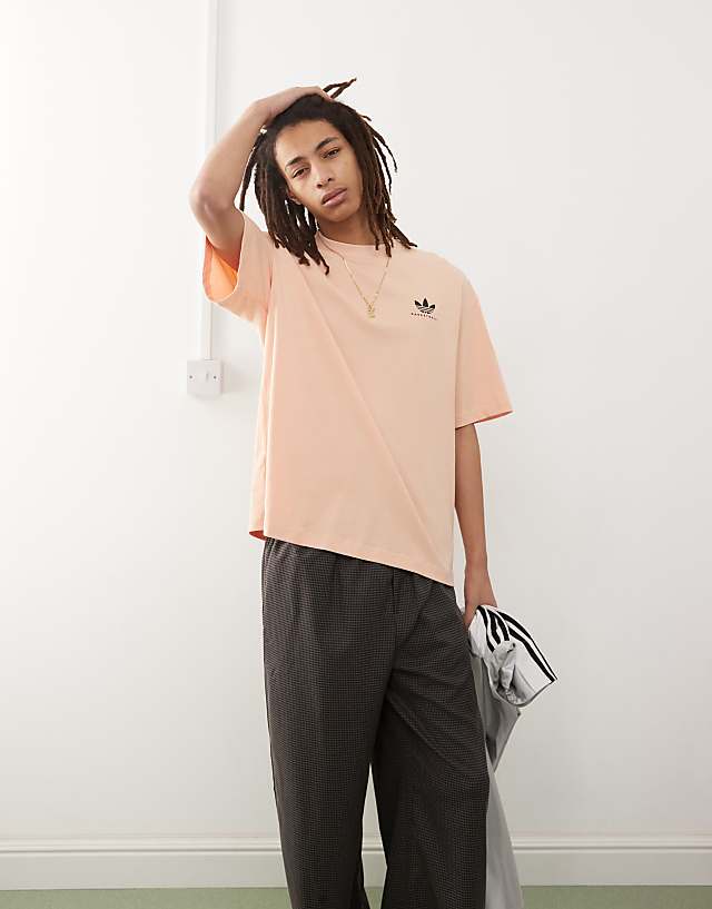 Asos Adidas Originals Basketball Graphic T-shirt In Pink