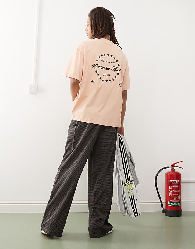 Asos Adidas Originals Basketball Graphic T-shirt In Pink