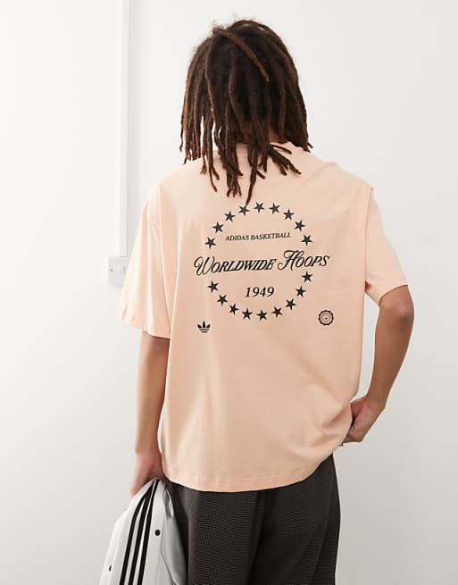 asos adidas Originals Basketball graphic t-shirt in pink