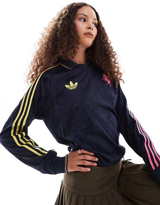 Asos Adidas Originals Juventus 24/25 Unisex Long Sleeve Shirt In Navy