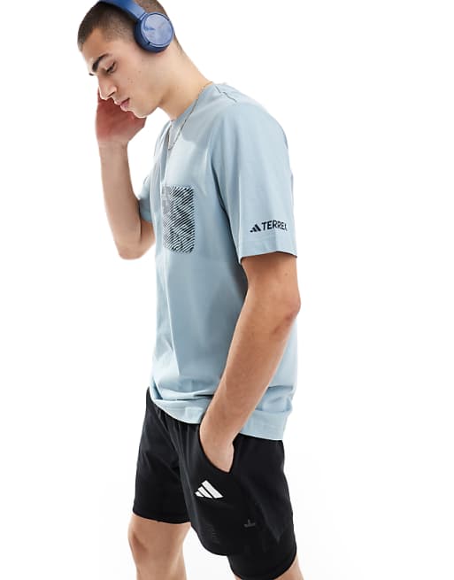 asos adidas Outdoor Terrex t-shirt with patch pocket in grey