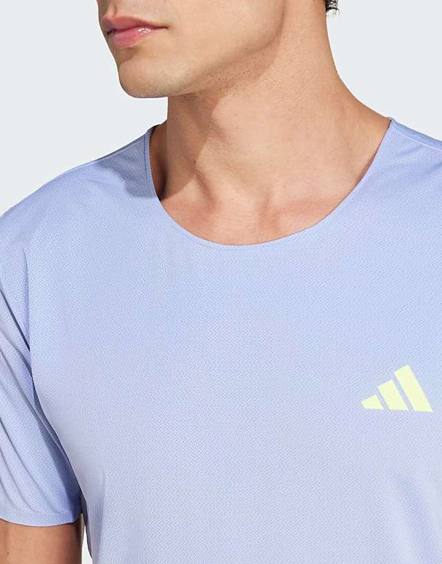 Asos Adidas Performance Adizero Running Tee In Blue Spark