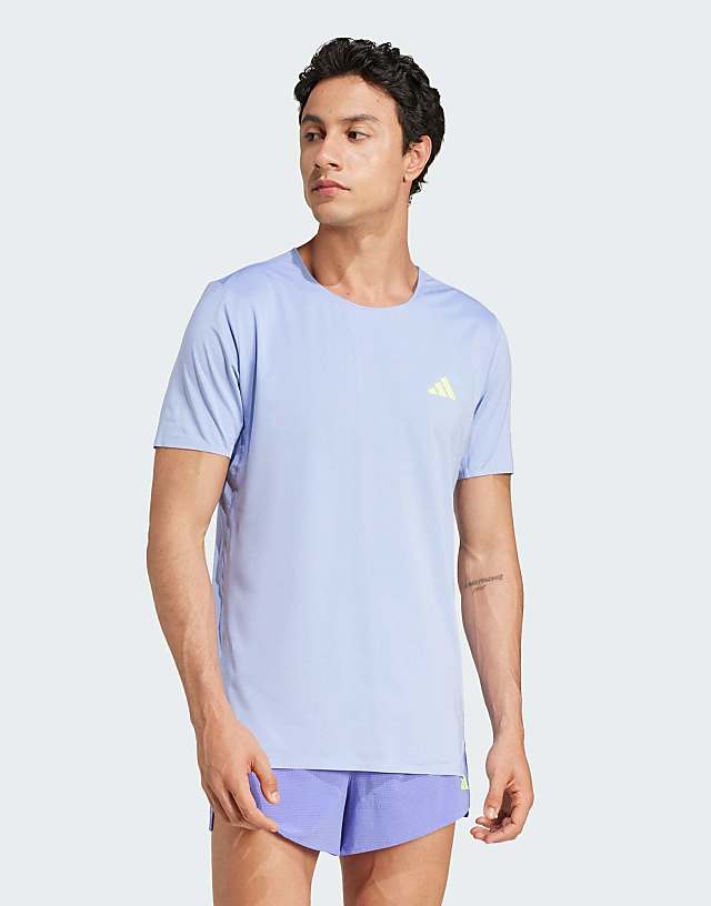 asos adidas performance Adizero running tee in blue spark