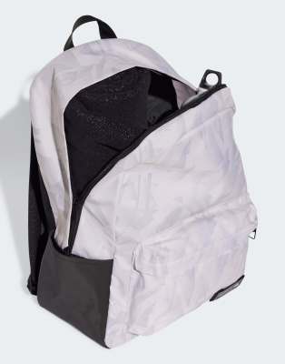 Asos Adidas Performance Classic Graphic Backpack In Grey Two / Chalk White
