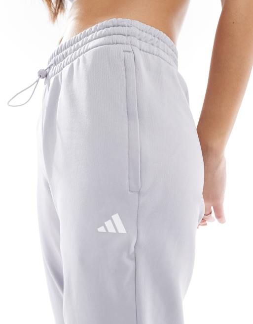 Asos Adidas Performance Game And Go Fleece Lined Joggers In Grey