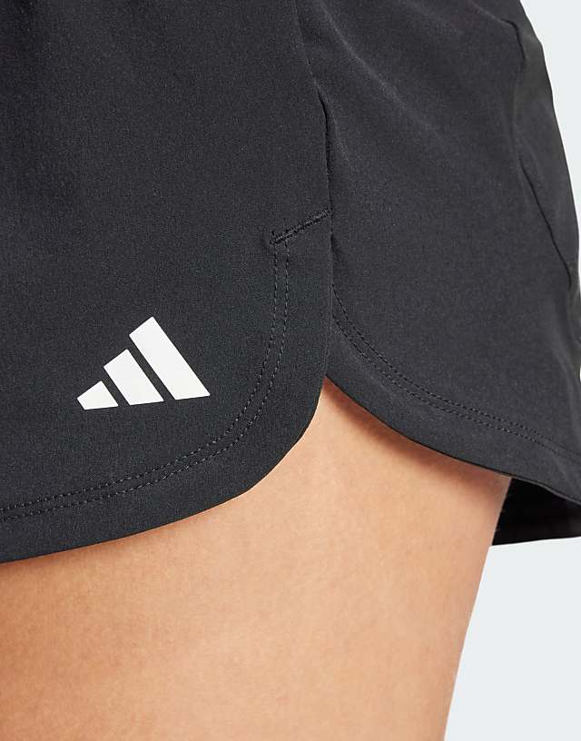 Asos Adidas Performance Maternity Pacer Stretch Shorts In Black