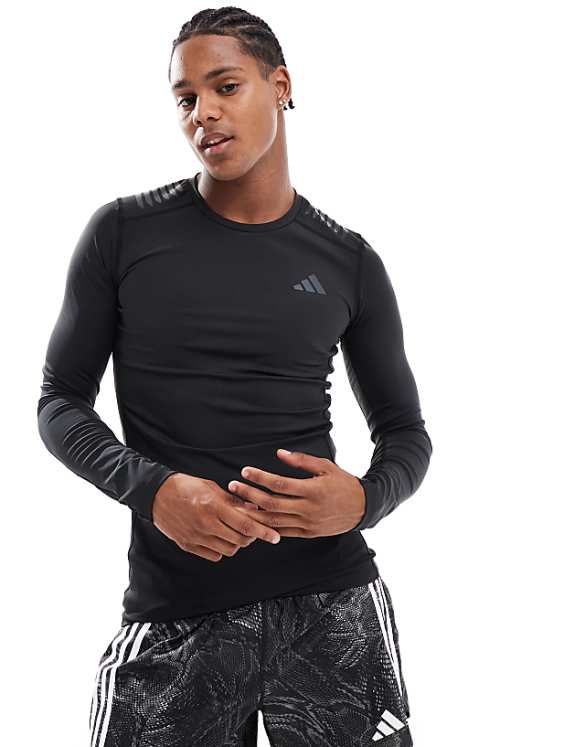 asos adidas Performance Techfit Control x RHEON long-sleeve top in black
