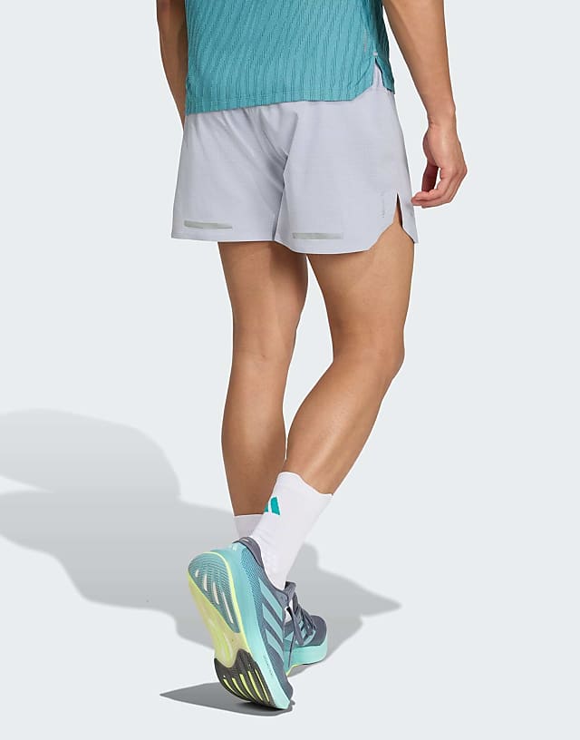 Asos Adidas Running Adi365 Climacool+ Shorts In Halo Silver