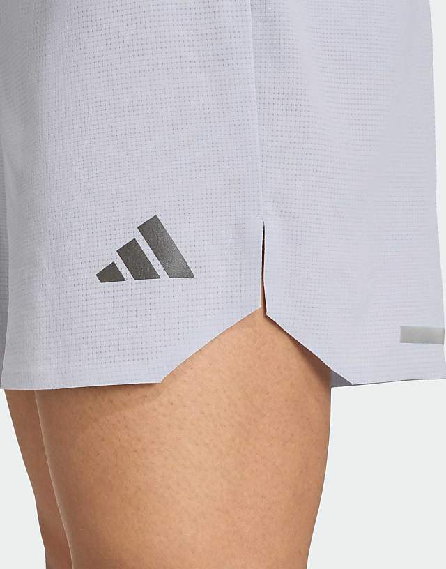 Asos Adidas Running Adi365 Climacool+ Shorts In Halo Silver